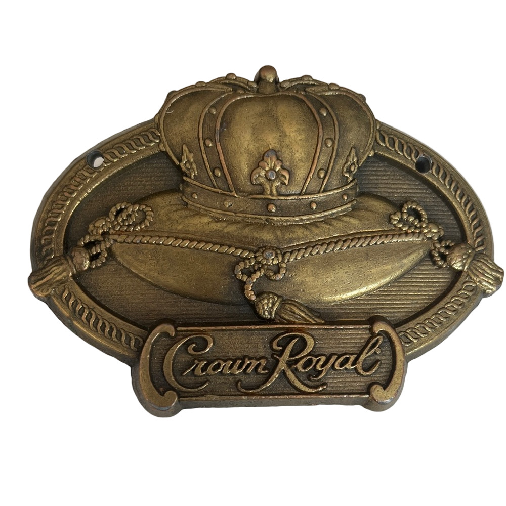 Vintage Crown Royal Brass Belt Buckle